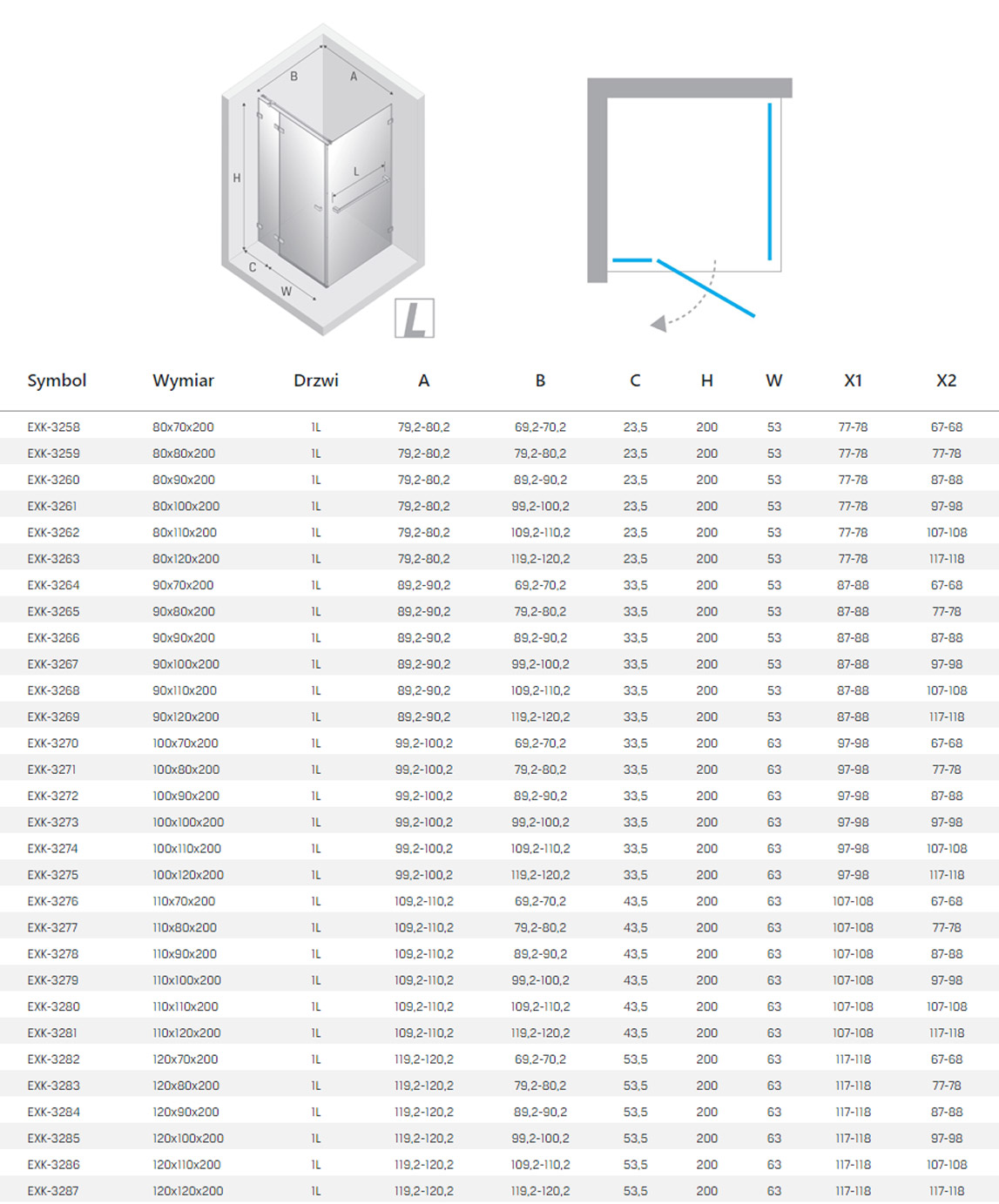 New Trendy Eventa kabina rysunek techniczny